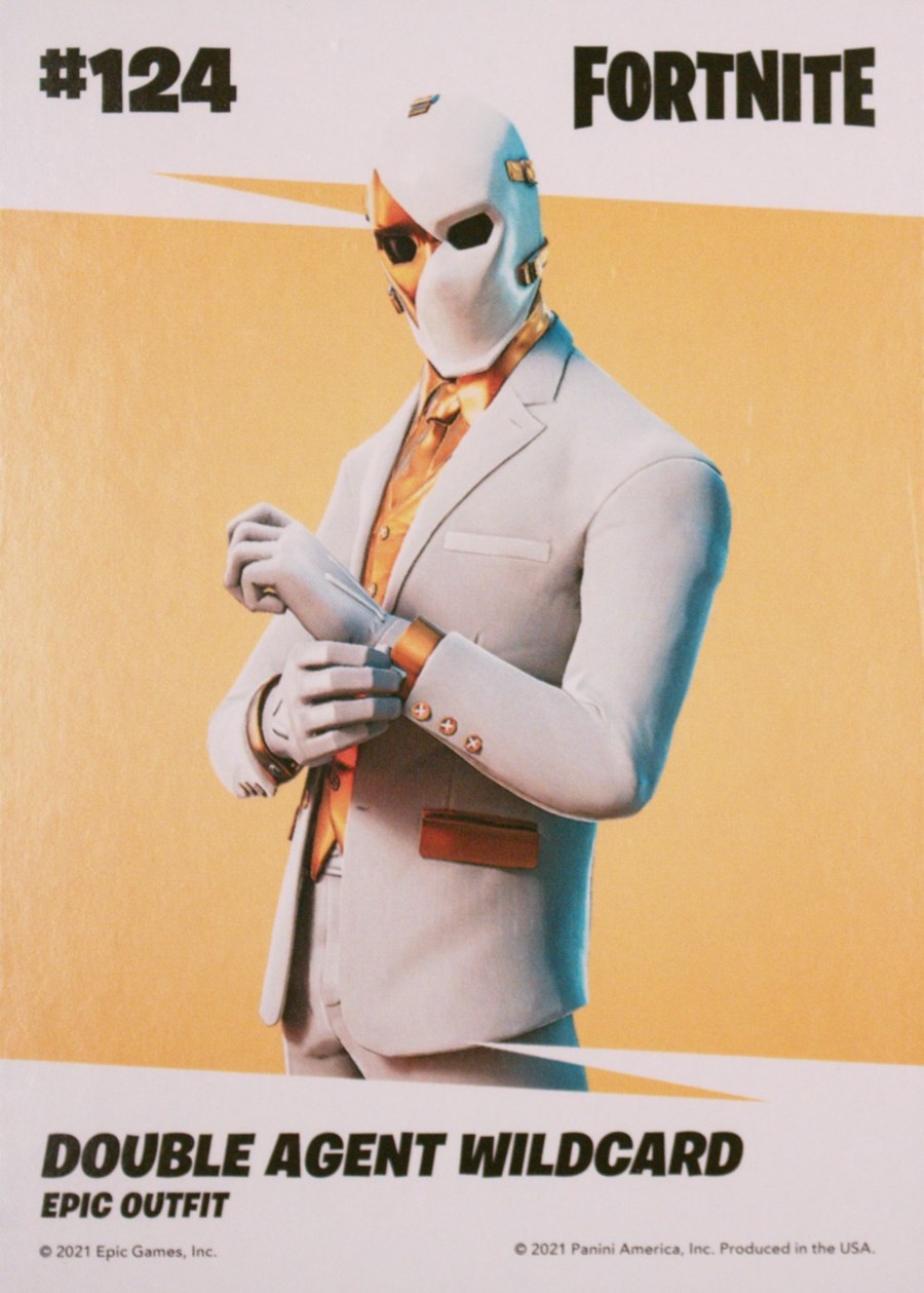 2021 Panini Fortnite Series 3 #124 Double Agent Wildcard — Laser trading card back