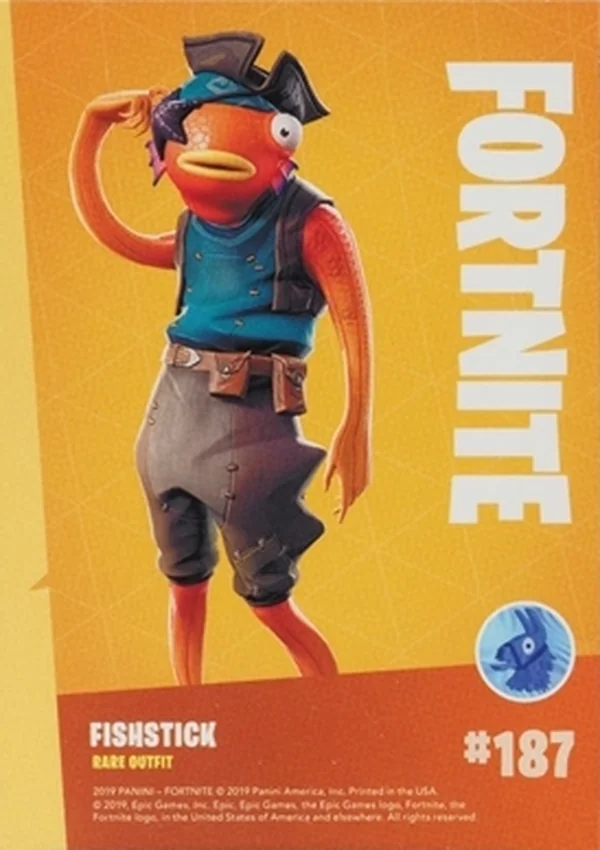 2019 Panini Fortnite Series 1 #187 Fishstick — Holofoil trading card back