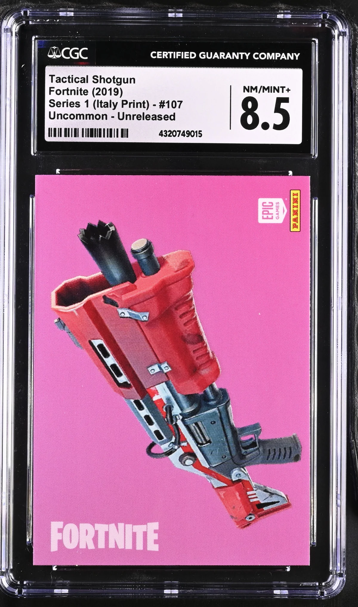 Tactical Shotgun #107 Unreleased Prototype — Series 1 Italy Print prototype card front