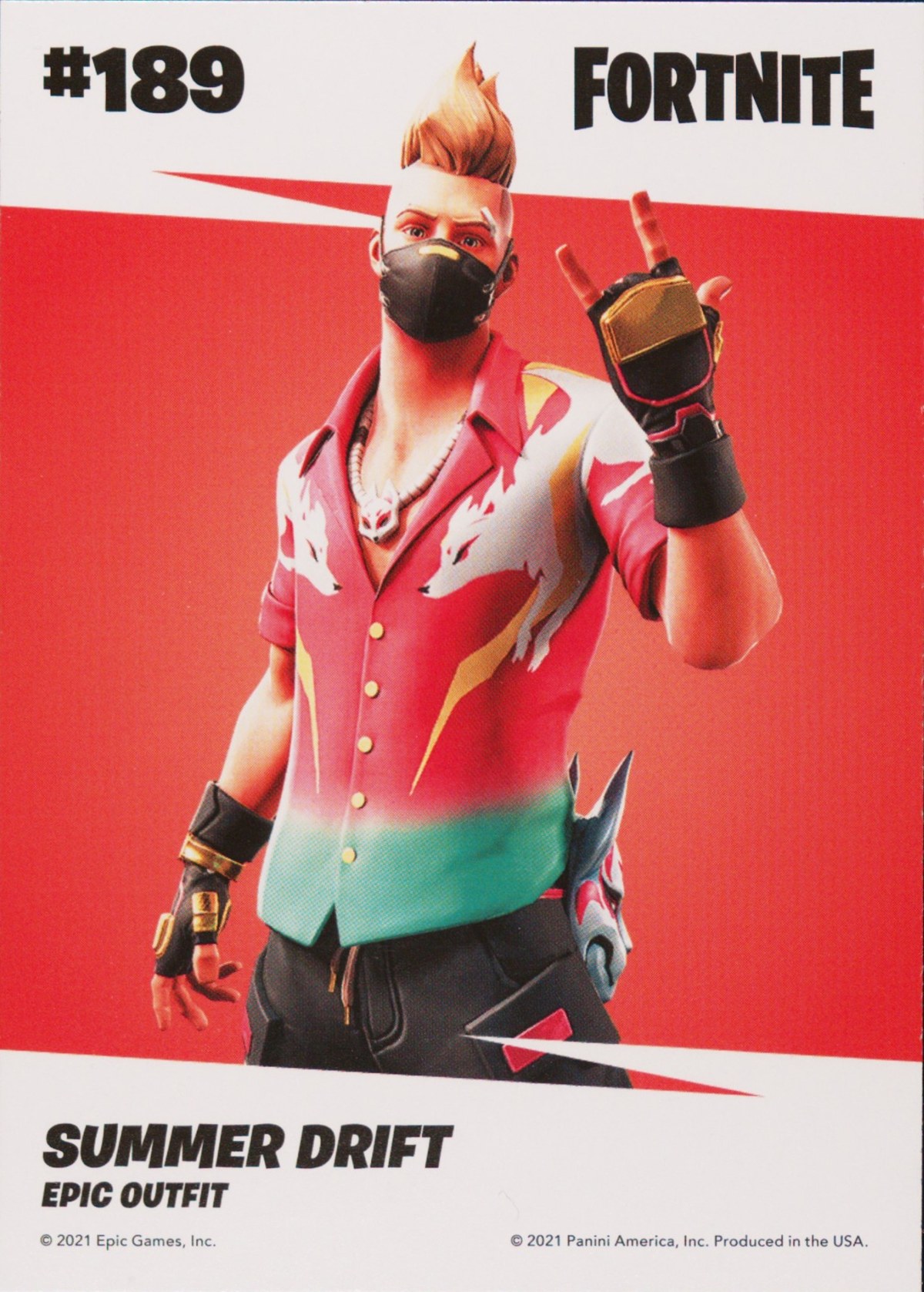 2021 Panini Fortnite Series 3 #189 Summer Drift — Laser trading card back