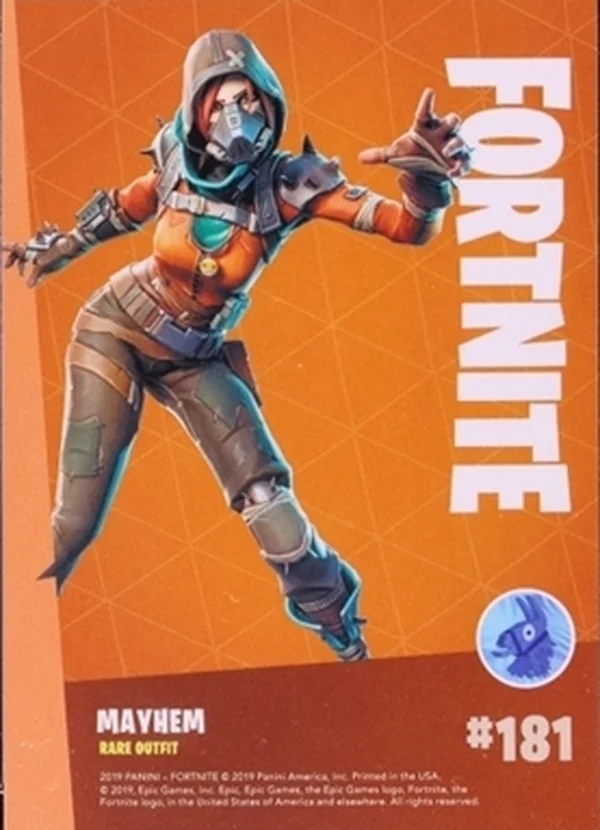2019 Panini Fortnite Series 1 #181 Mayhem — Holofoil trading card back