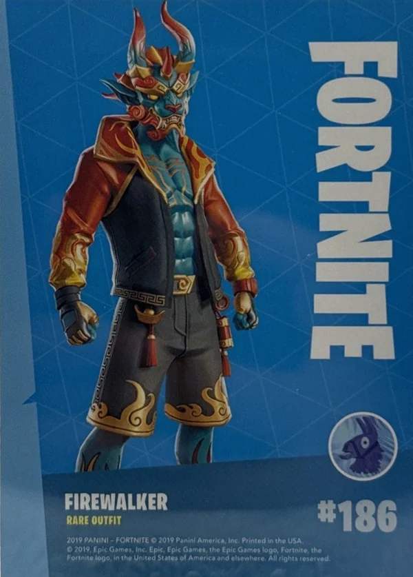 2019 Panini Fortnite Series 1 #186 Firewalker — Holofoil trading card back