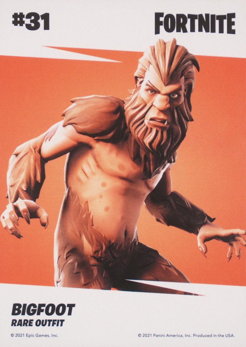 2021 Panini Fortnite Series 3 #31 Bigfoot — Laser trading card back
