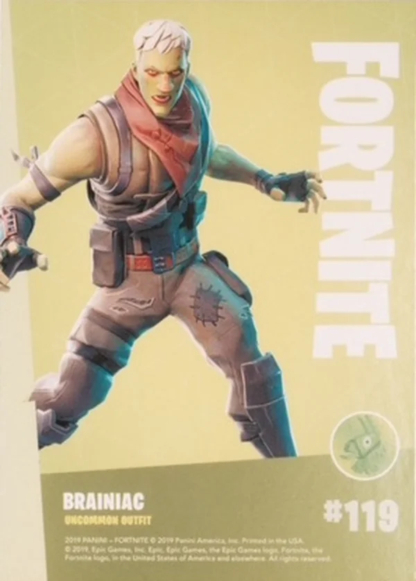 2019 Panini Fortnite Series 1 #119 Brainiac — Holofoil trading card back
