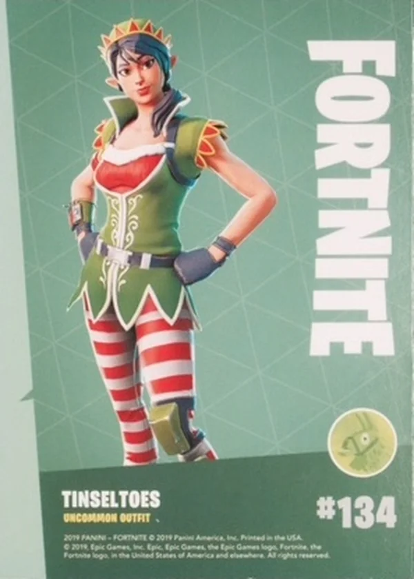 2019 Panini Fortnite Series 1 #134 Tinseltoes — Holofoil trading card back