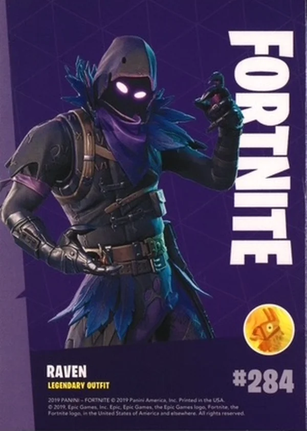 2019 Panini Fortnite Series 1 #284 Raven — Holofoil trading card back