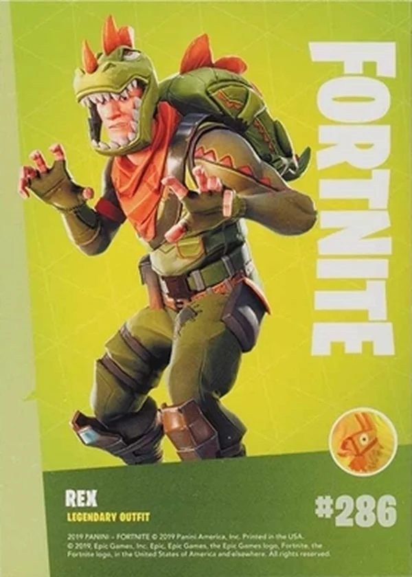 2019 Panini Fortnite Series 1 #286 Rex — Holofoil trading card back