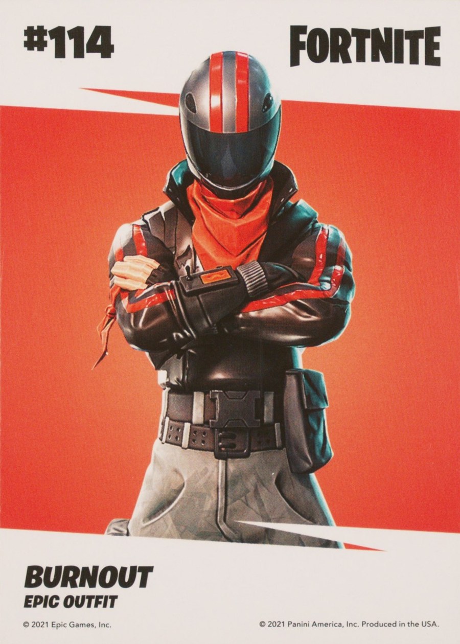 2021 Panini Fortnite Series 3 #114 Burnout — Laser trading card back