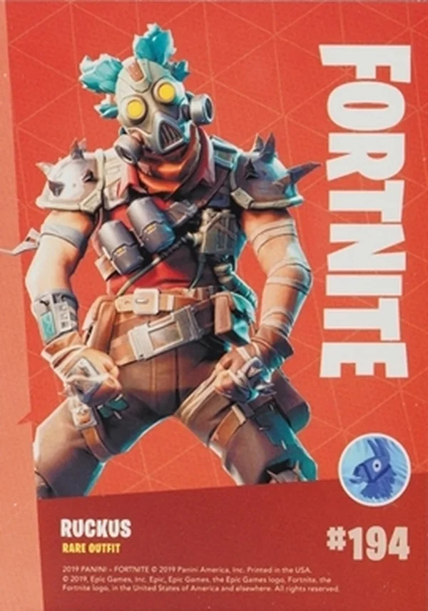 2019 Panini Fortnite Series 1 #194 Ruckus — Holofoil trading card back