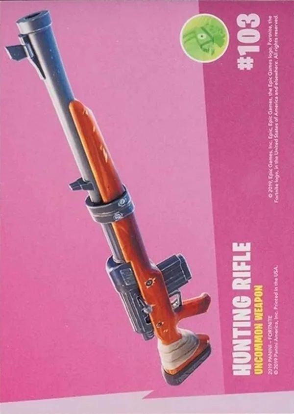 2019 Panini Fortnite Series 1 #103 Hunting Rifle — Holofoil trading card back