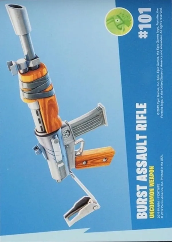2019 Panini Fortnite Series 1 #101 Burst Assault Rifle — Holofoil trading card back