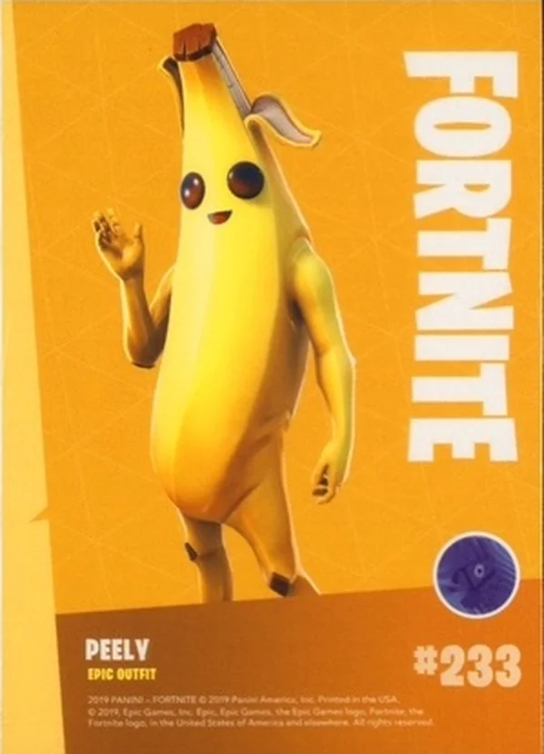2019 Panini Fortnite Series 1 #233 Peely — Holofoil trading card back