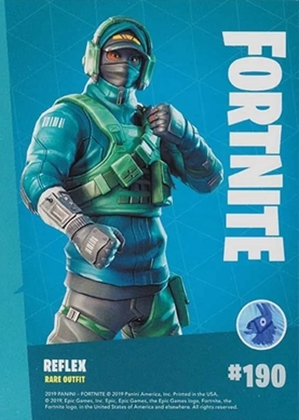 2019 Panini Fortnite Series 1 #190 Reflex — Holofoil trading card back
