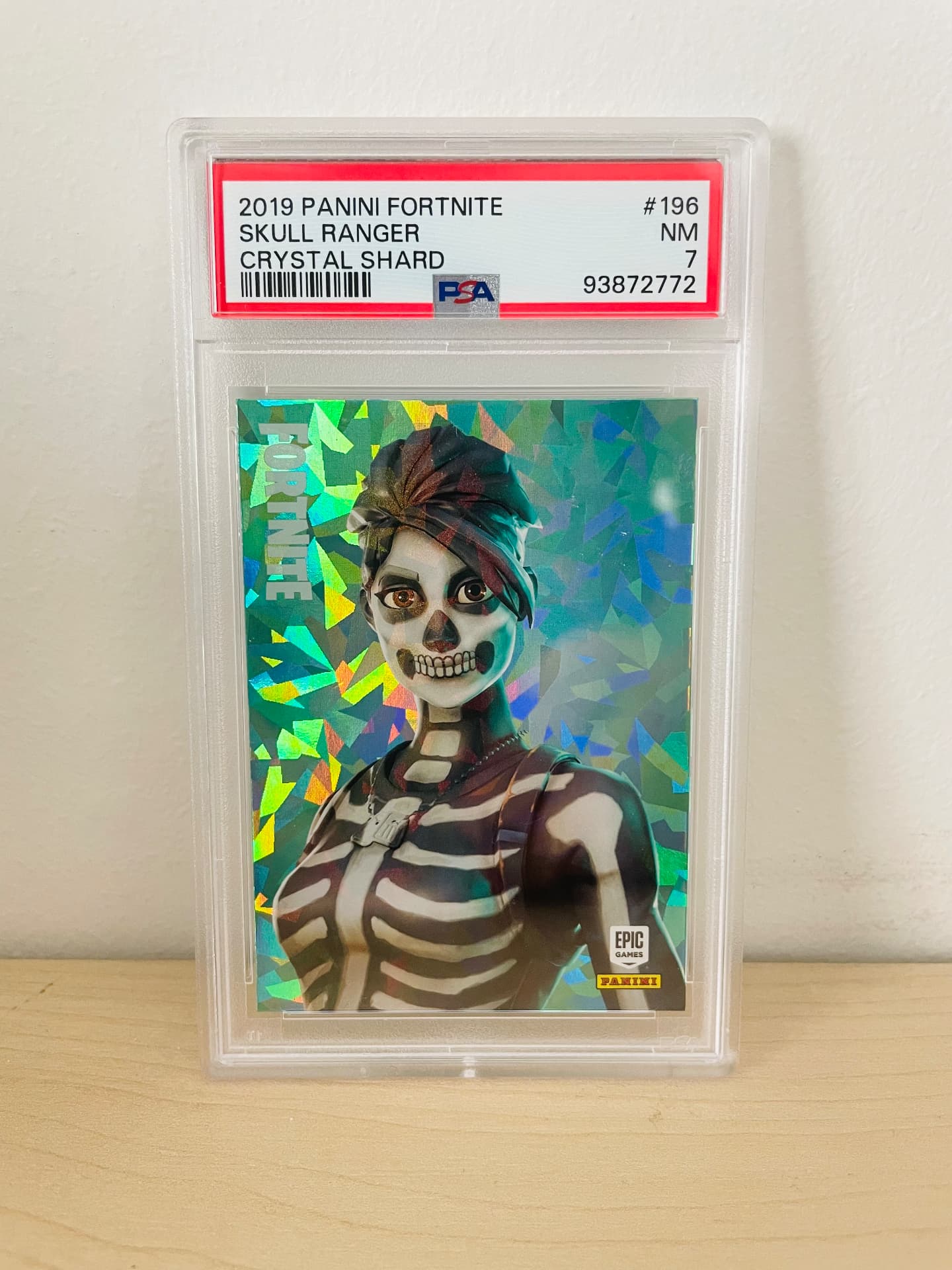 2019 Panini Fortnite Series 1 Skull Ranger #196 Crystal Shard PSA 7