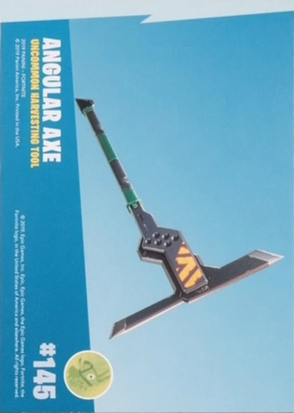 2019 Panini Fortnite Series 1 #145 Angular Axe — Holofoil trading card back
