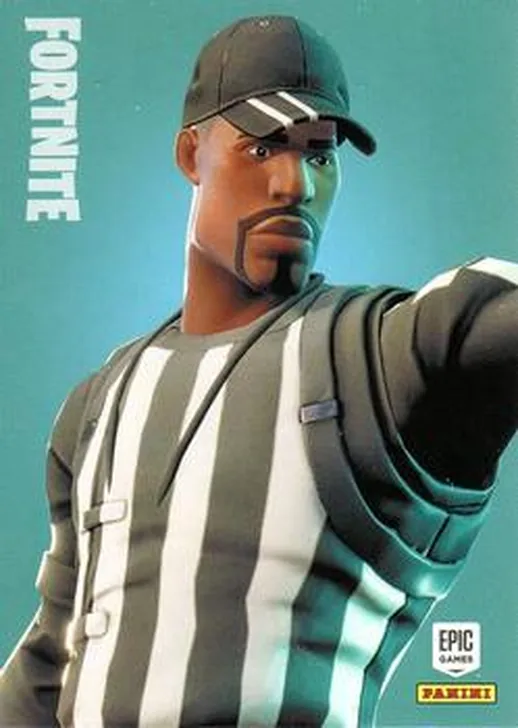 Striped Soldier Panini Fortnite trading card