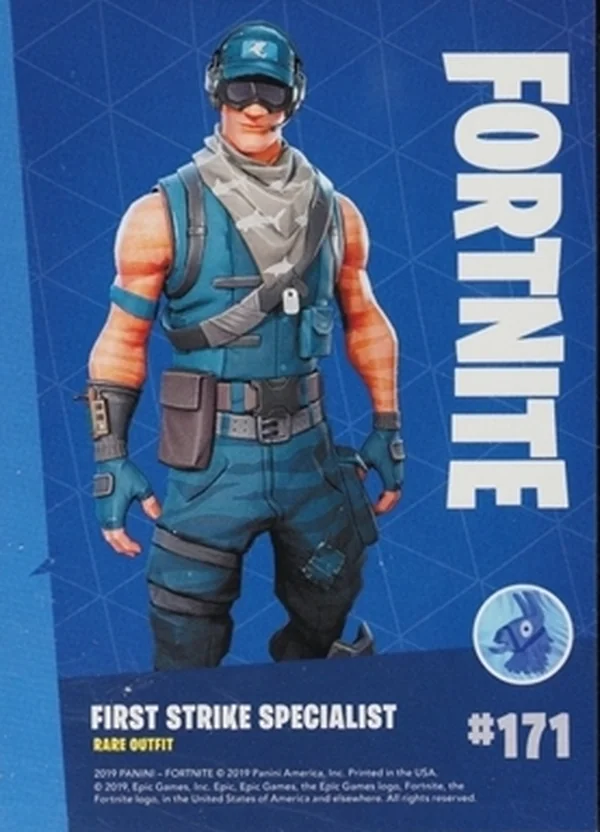 2019 Panini Fortnite Series 1 #171 First Strike Specialist — Holofoil trading card back
