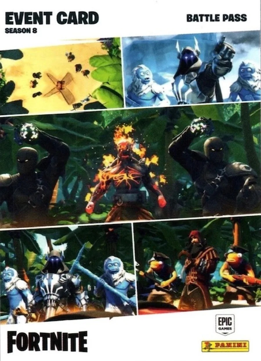Battle Pass Season 8 Panini Fortnite trading card front