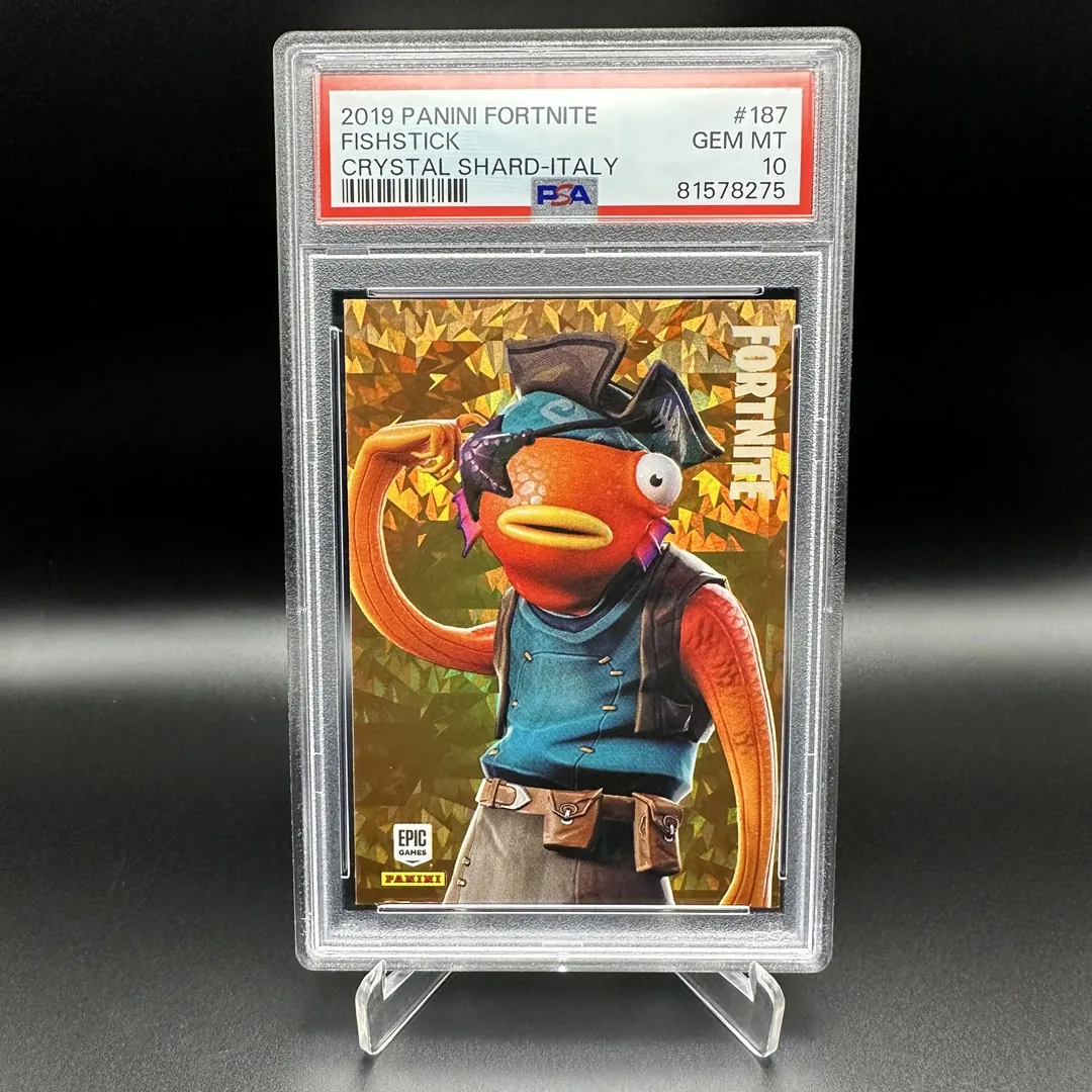 2019 Panini Fortnite Series 1 Fishstick #187 Italy Crystal Shard PSA 10