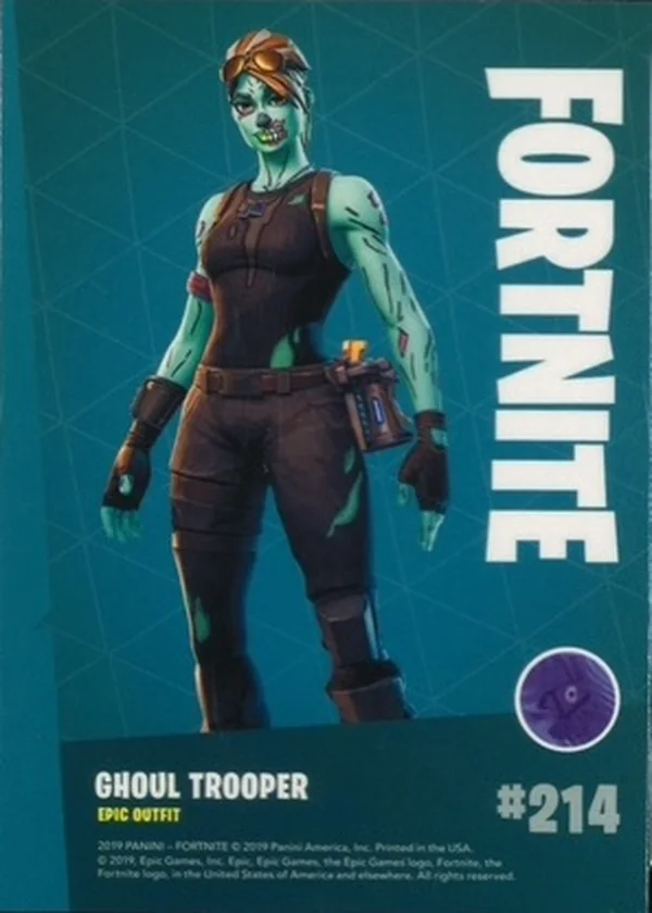 2019 Panini Fortnite Series 1 #214 Ghoul Trooper — Holofoil trading card back