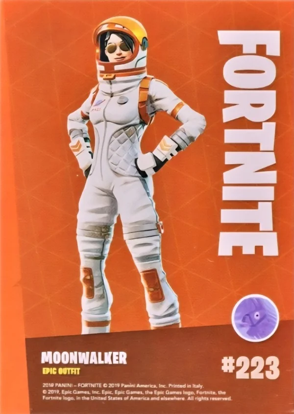 2019 Panini Fortnite Series 1 #223 Moonwalker — Holofoil trading card back