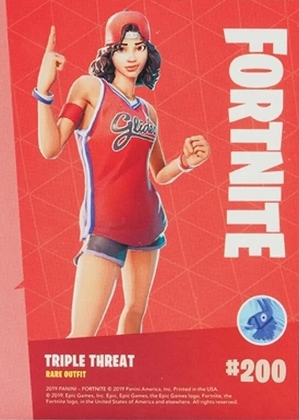 2019 Panini Fortnite Series 1 #200 Triple Threat — Holofoil trading card back