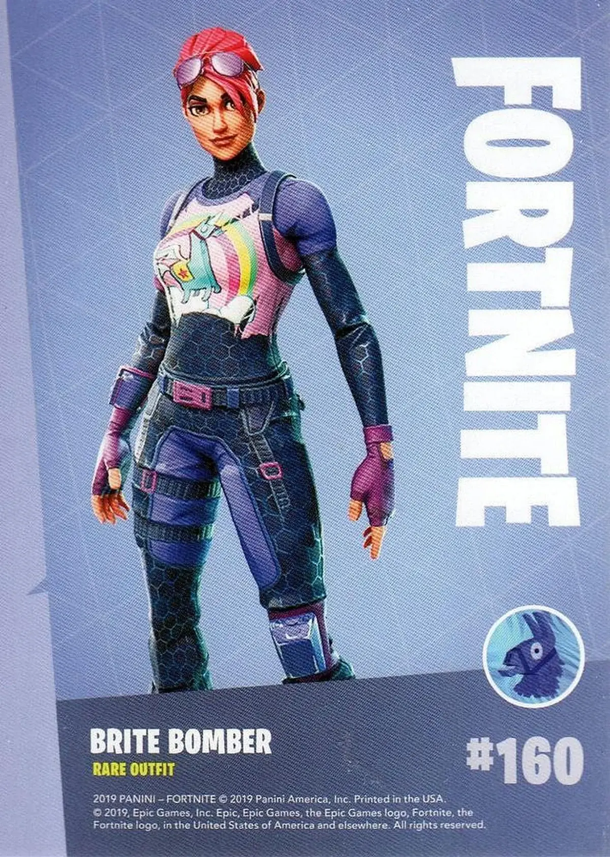 Brite Bomber Panini Fortnite Series 1 base card back