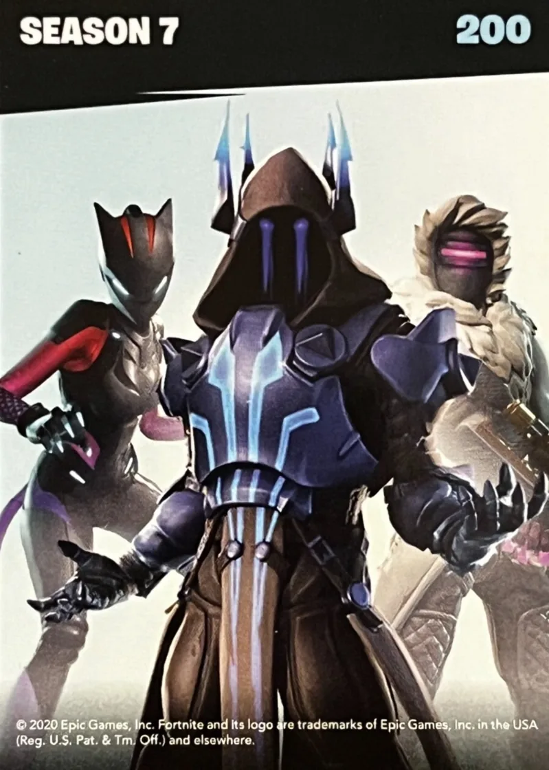 2020 Panini Fortnite Reloaded #200 Battle Pass Season 7 trading card back