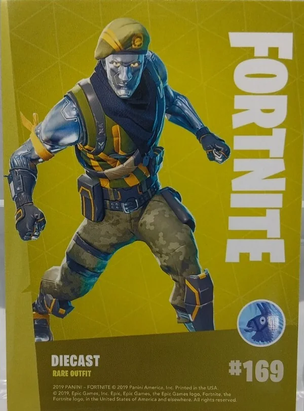 2019 Panini Fortnite Series 1 #169 Diecast — Holofoil trading card back