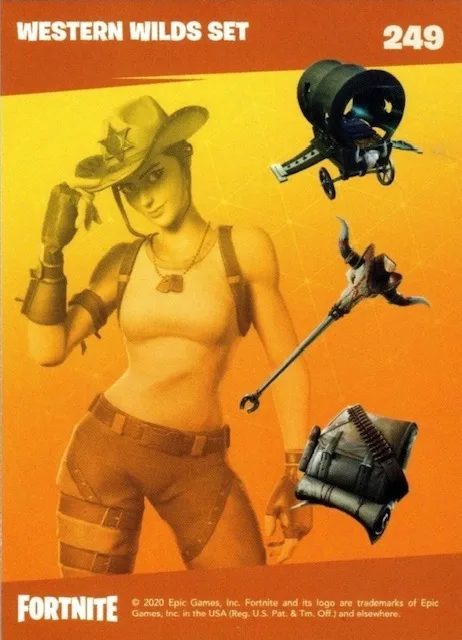 2020 Panini Fortnite Reloaded #249 Western Wilds Set trading card back