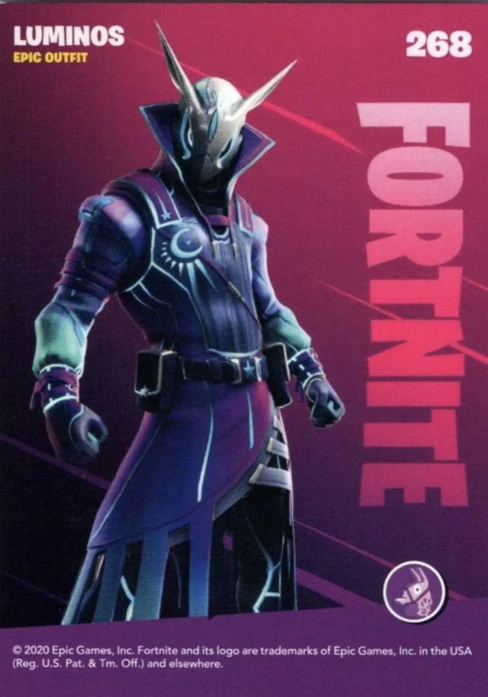 2020 Panini Fortnite Reloaded #268 Luminos trading card back