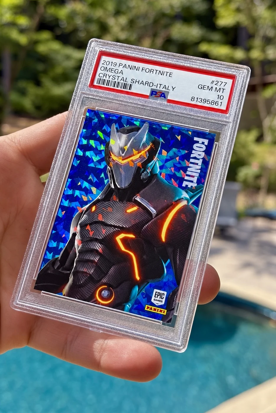 2019 Panini Fortnite Series 1 Omega #277 Italy Crystal Shard PSA 10