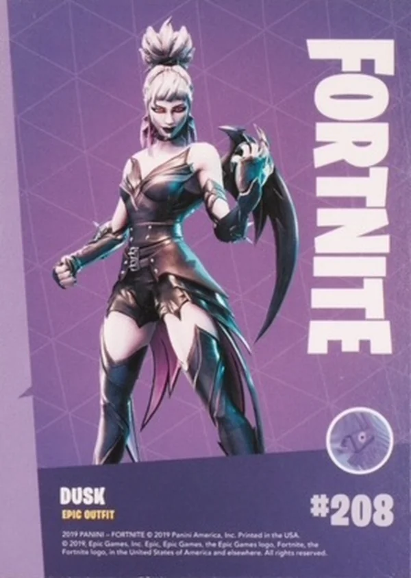 2019 Panini Fortnite Series 1 #208 Dusk — Holofoil trading card back