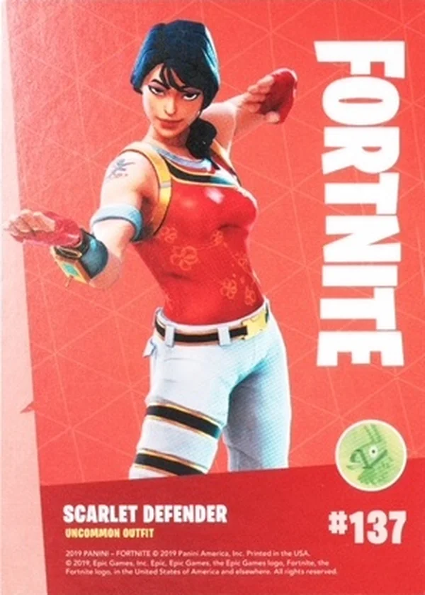 2019 Panini Fortnite Series 1 #137 Scarlet Defender — Holofoil trading card back