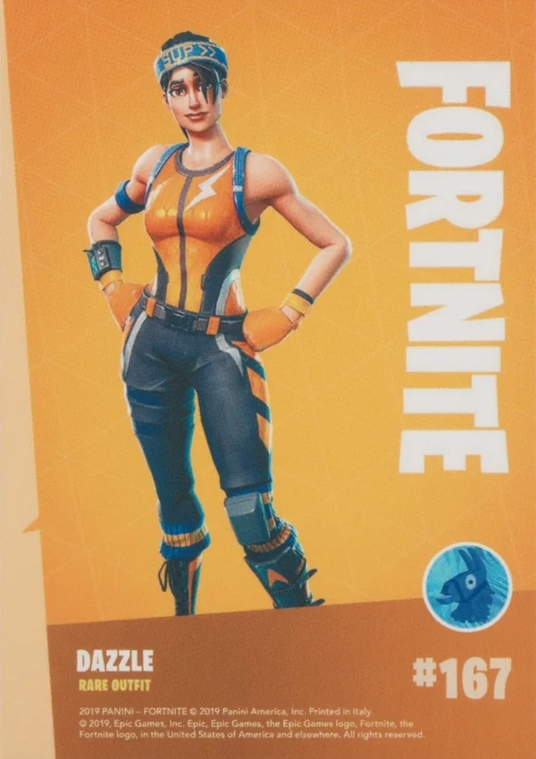 2019 Panini Fortnite Series 1 #167 Dazzle — Holofoil trading card back