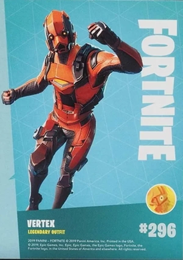 2019 Panini Fortnite Series 1 #296 Vertex — Holofoil trading card back