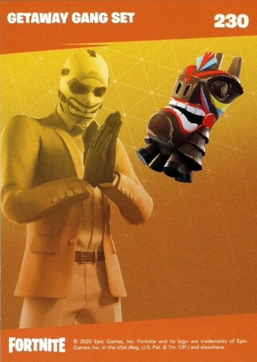 2020 Panini Fortnite Reloaded #230 Getaway Gang Set trading card back