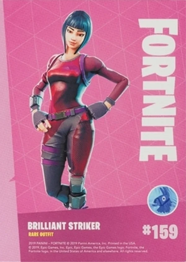 Brilliant Striker Panini Fortnite Series 1 base card back