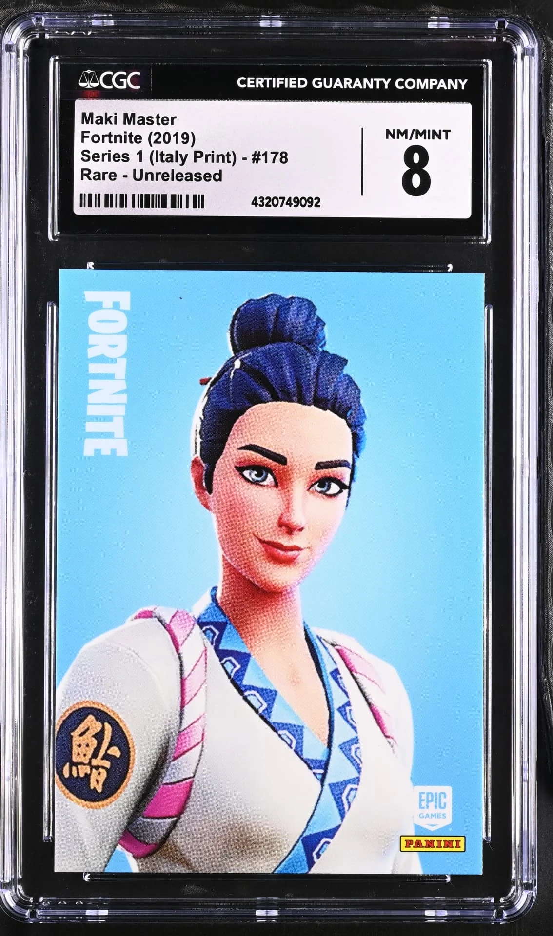Enlarged transparent Epic Games logo on the Maki Master #178 Unreleased Prototype — Series 1 Italy Print