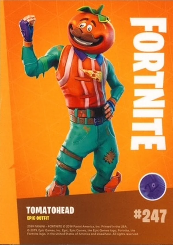 2019 Panini Fortnite Series 1 #247 Tomatohead — Holofoil trading card back