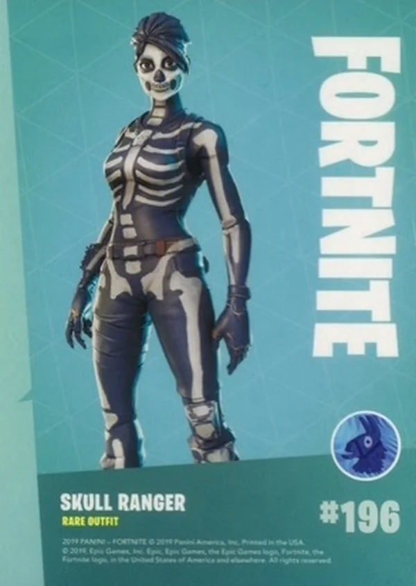 2019 Panini Fortnite Series 1 #196 Skull Ranger — Holofoil trading card back