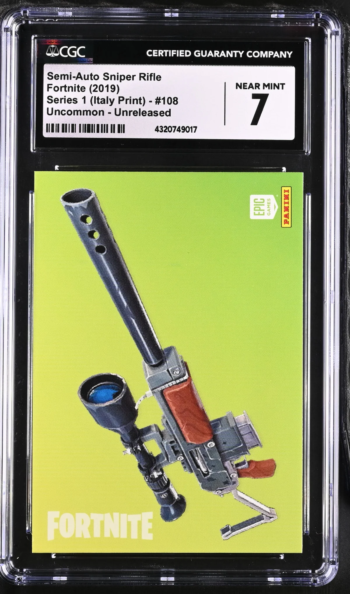 Semi-Auto Sniper Rifle #108 Unreleased Prototype — Series 1 Italy Print prototype card front