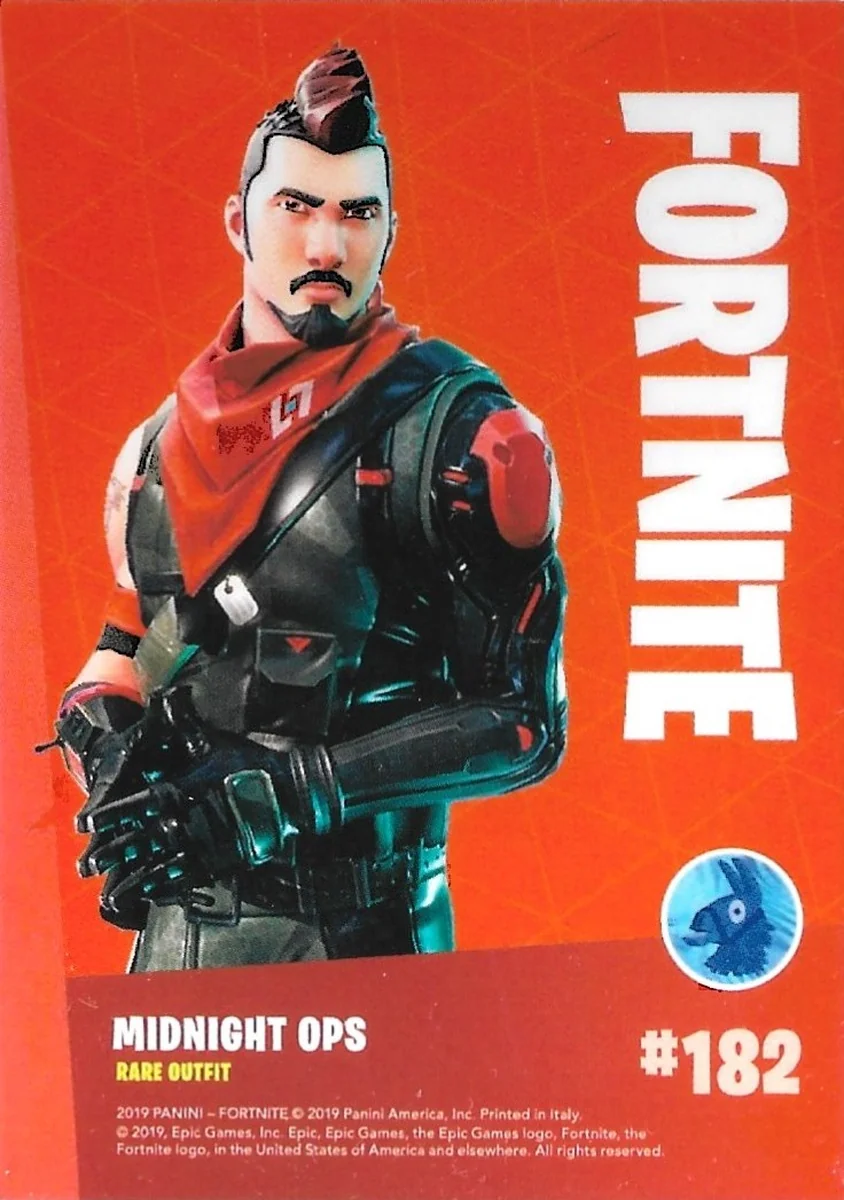 Midnight Ops #182 Unreleased Prototype — Series 1 Italy Print prototype card back