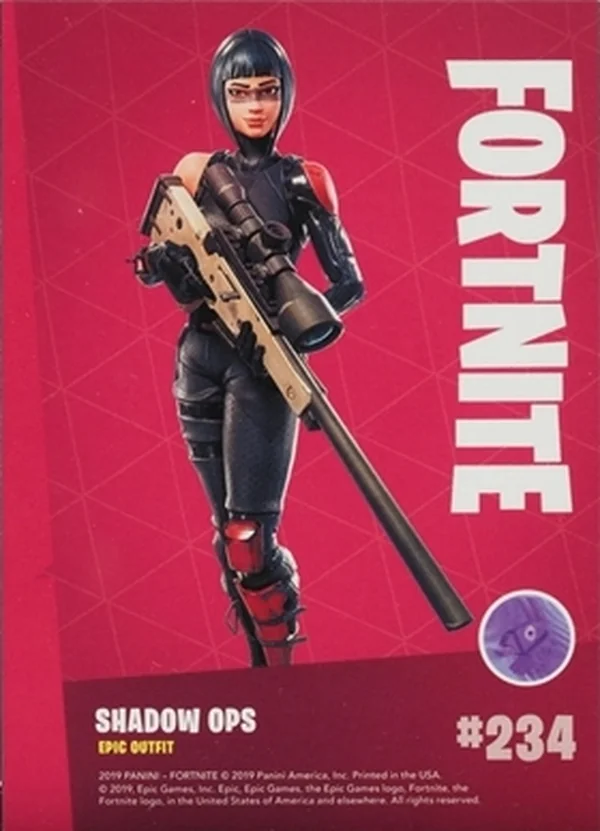 2019 Panini Fortnite Series 1 #234 Shadow Ops — Holofoil trading card back