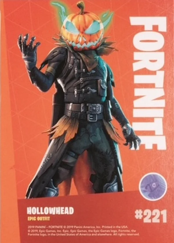 2019 Panini Fortnite Series 1 #221 Hollowhead — Holofoil trading card back
