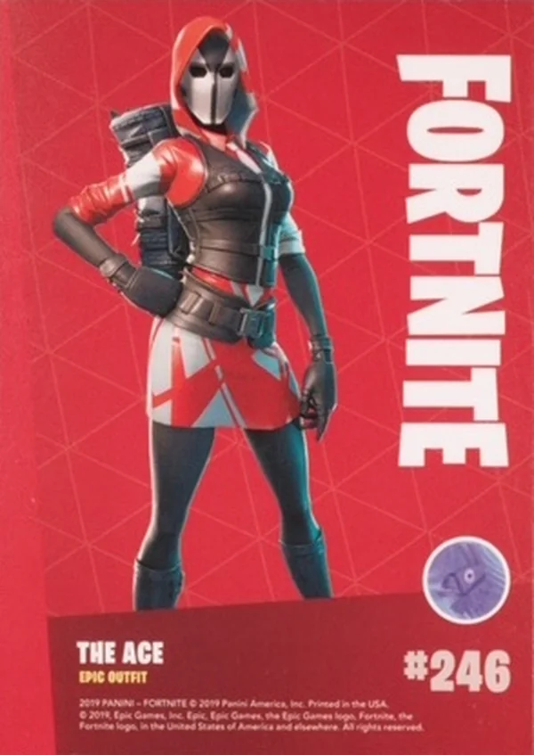 2019 Panini Fortnite Series 1 #246 The Ace — Holofoil trading card back