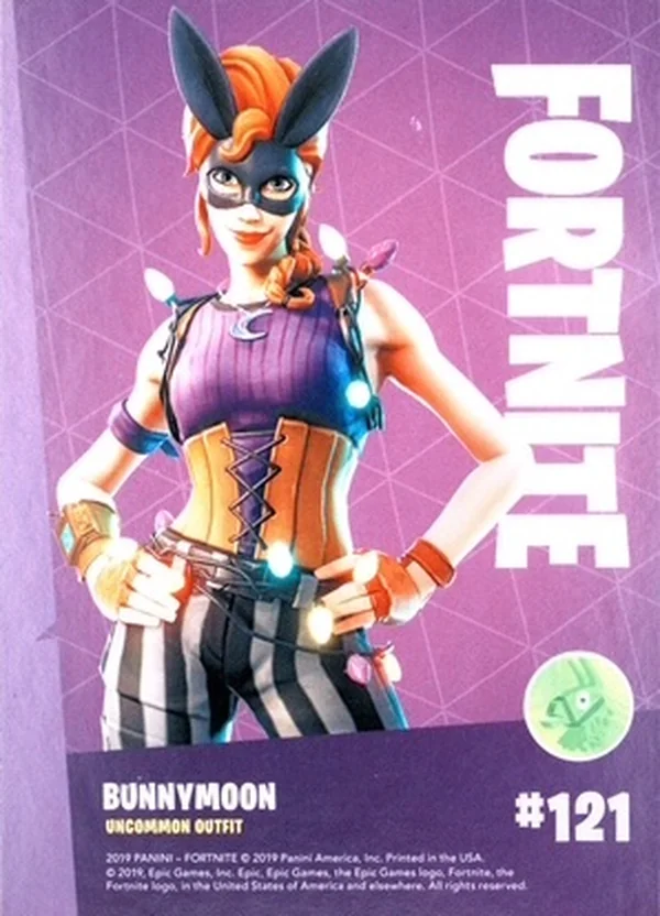 2019 Panini Fortnite Series 1 #121 Bunnymoon — Holofoil trading card back