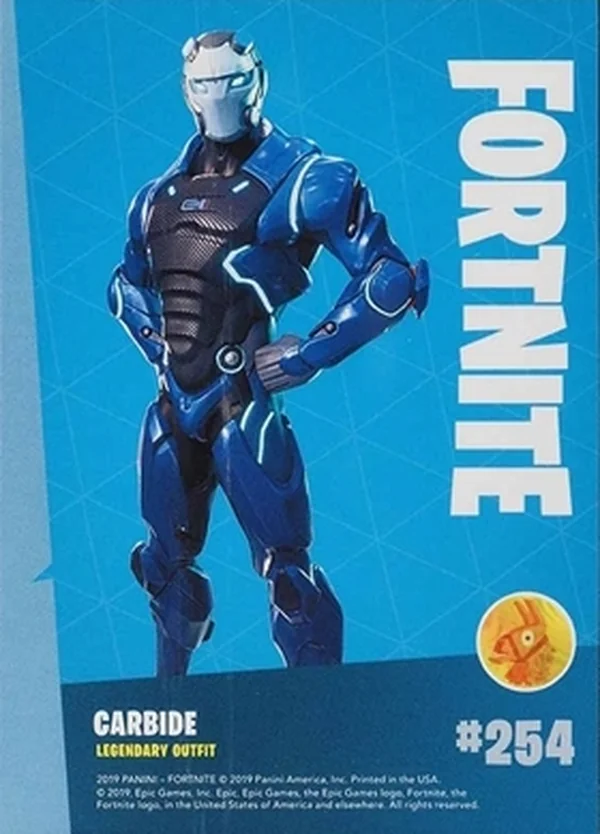 2019 Panini Fortnite Series 1 #254 Carbide — Holofoil trading card back