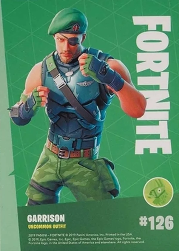 2019 Panini Fortnite Series 1 #126 Garrison — Holofoil trading card back