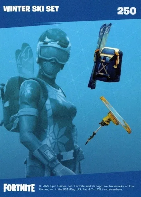 2020 Panini Fortnite Reloaded #250 Winter Ski Set trading card back